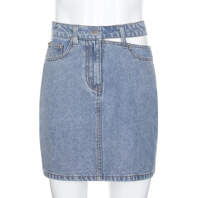 High - Waisted Denim Mini - Image 3